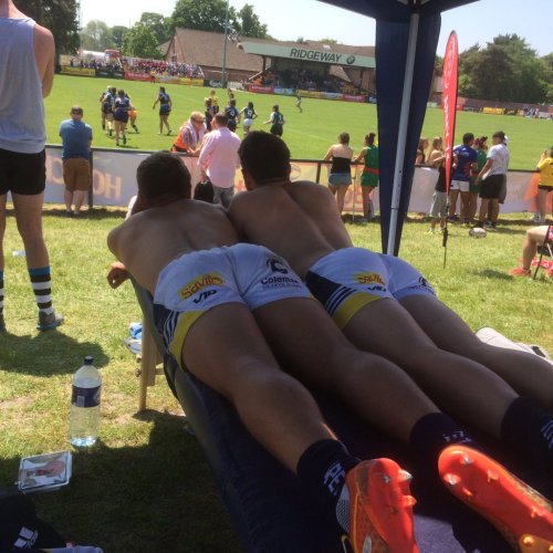 Sun’s Out, Buns Out
“Two Old Boys From Braynston Chill At The Bournemouth 7s!
This Is One Of The Most Homoerotic Photos…
I Cannot Decide Which Man Cakes To Taste First!
”
Sexy As Hell, Baby!