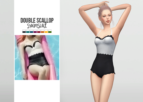 waekey:
“ Double Scallop Swimsuit • New mesh / EA mesh edit
• Category: swimsuit (women)
• Age: teen / young adult / adult / elder
• 8 swatches
Download: SimFileShare
”
