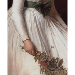 Inspiration du jour… detail from a portrait of Madame Emilie Seriziat by Jacques-Louis David, 1795. I usually adore the details of paintings probably more than the full portraits themselves. #18thcenturyart #dressedupflorals #french