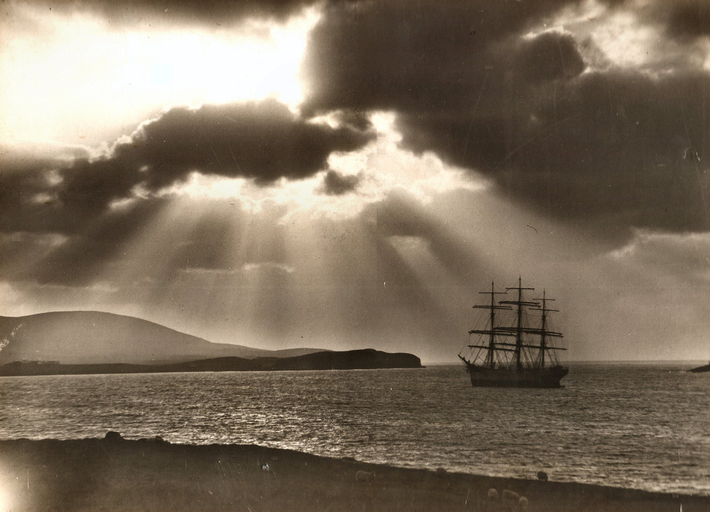 vintageeveryday:
“ A barque moored in Breiwick, Shetland, Scotland, ca. 1880
”