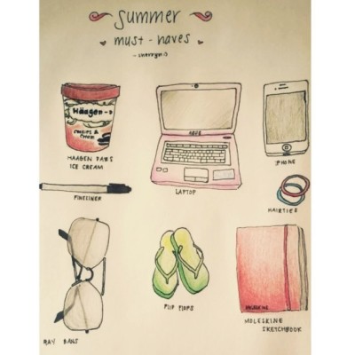 Summer ☀🐬 #drawing #doodle #kawaii #coloredpencil #graphite #fineliner #lists #cute #moleskine #icecream #rayban #flipflops #art #sketch #sketchbook