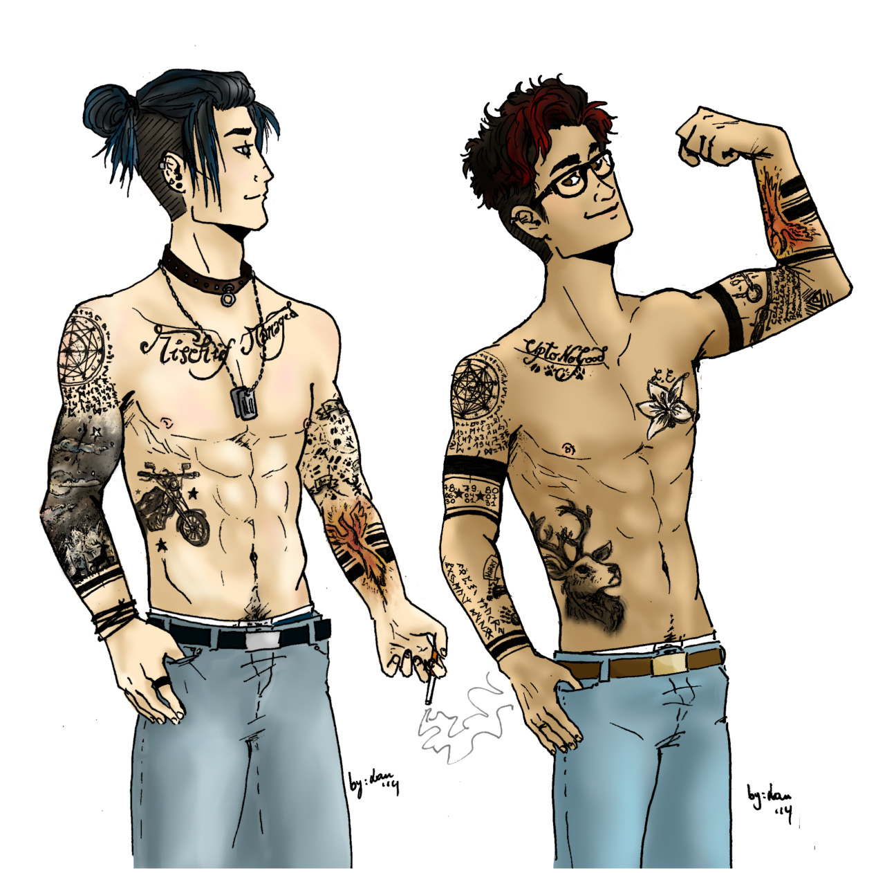 tumblr gold quotes AU.   Tattooed  Dicta finished! Finally sorenphelps: