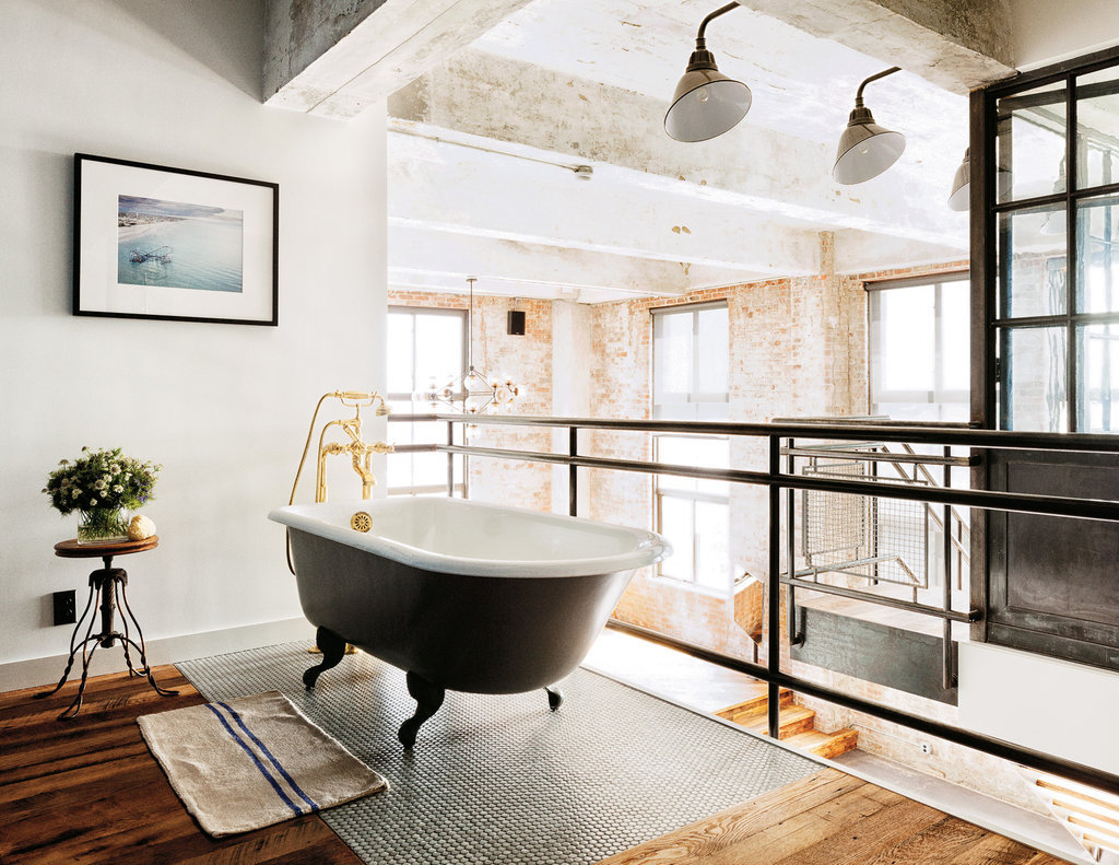 Tiny apartment industrial: industrial loft small space studio ...