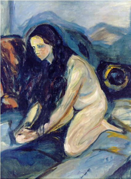 Kneeling Nude Edvard Munch Norwegian Cozyhuarique