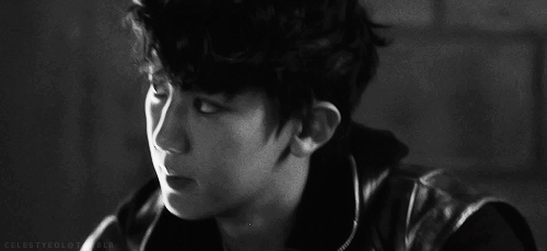 Image result for chanyeol black and white gif
