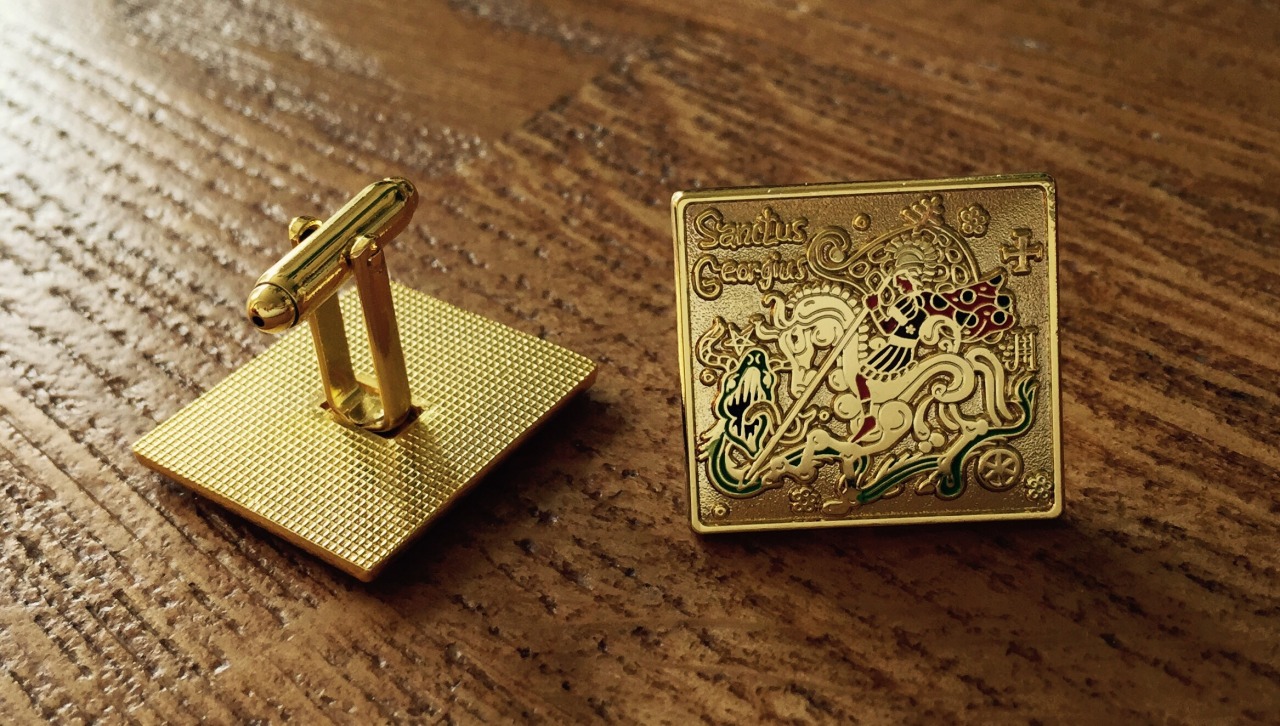 The cufflinks with saint George and the dragon (my arts&crafts work)