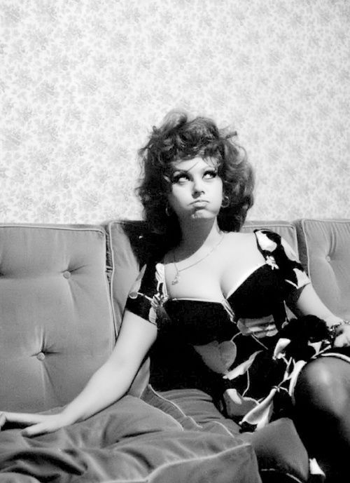 Sophia Loren on the set of Matrimonio All’italiana, photographed by Alfred Eisenstaedt, 1964.