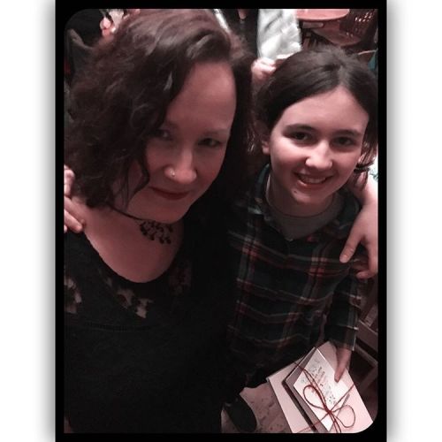 <p>When you get to see one of your most precious Skype students in real life at your show… I love the magic that is online teaching but there’s something extra awesome about real hugs. #allyearlong #californiatour #meganandmarysue #fiddle (at Le Bateau Ivre)</p>