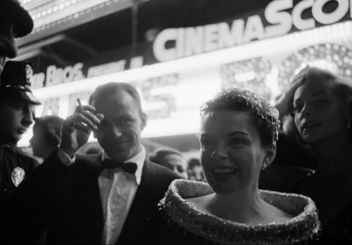 barcarole:
“ Judy Garland, Frank Sinatra and Lauren Bacall at the premier of A Star is Born in 1954. Photos by Philippe Halsman.
”