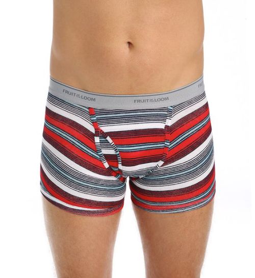 seriousunderwearcollectors: “ RED, BLACK, GREY & WHITE STRIPED WITH GREY WAISTBAND FRUIT OF THE LOOM BOXER BRIEF FROM USA ”