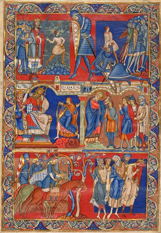 kutxx:
“1.
Scenes from the Life of David, leaf from the Winchester Bible (Romanesque period)
1160-75, miniature, Cathedral, Winchester
”