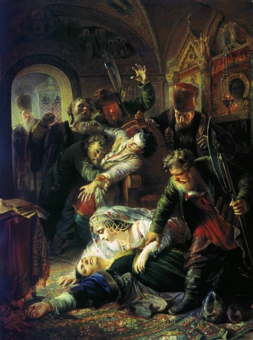 False Dmitrys agents murdering Feodor Godunov and his mother 1862
“Konstantin Yegorovich Makovsky (1839 —1915) Russian painter
”