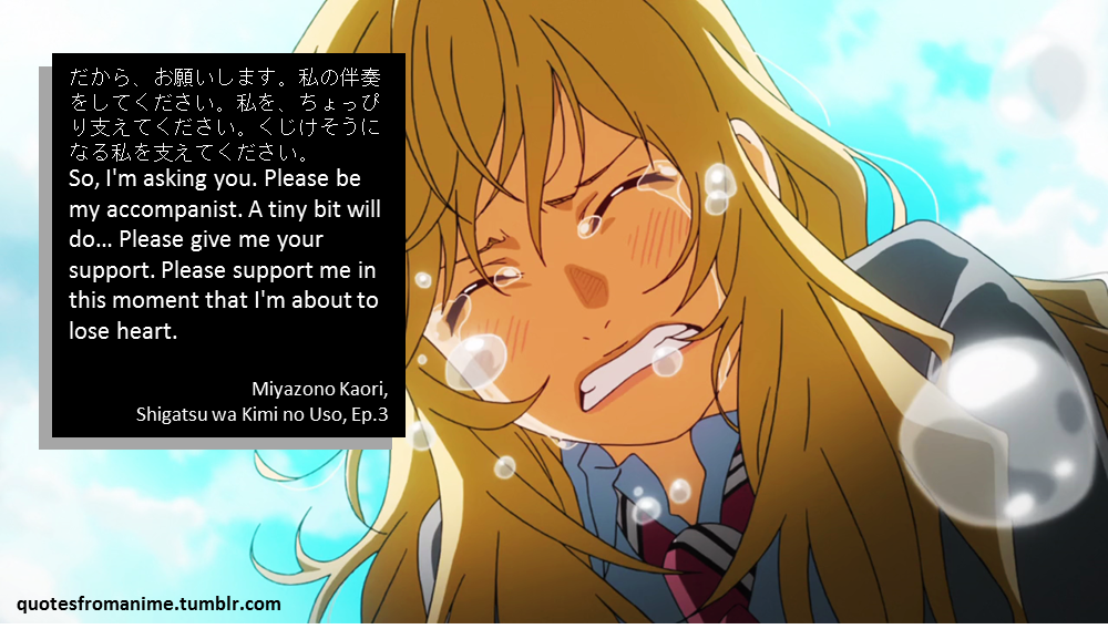 your lie in april anime quotes fate