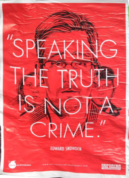 “Speaking the truth is not a crime.” Reporter ohne Grenzen – found in Kreuzberg submitted via Email by Simone
