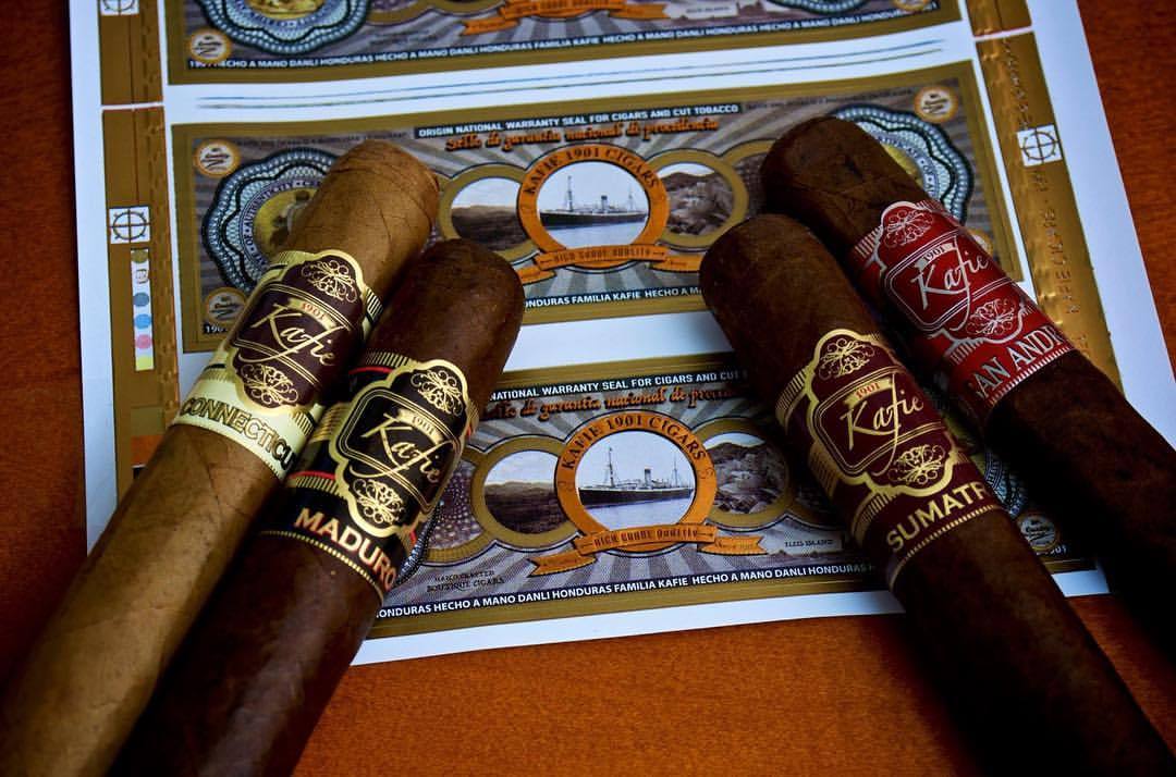 Four blends under one brand. Kafie 1901 Cigars All handcrafted in Danli, Honduras at Tabacalera Puros Aliados. For more information please visit www.kafiecigars.com , Thank you.
