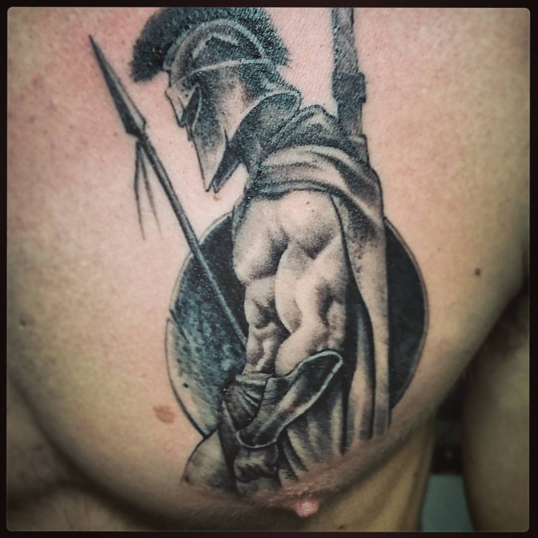 the wasted spartan on a chest vlad biella chesttattoo the wasted spartan on a chest vlad biella chesttattoo