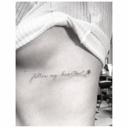 Tattoo tagged with: sarah hyland, celebrity, quotes, under breast, rib