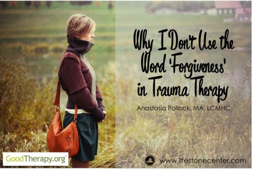 <p><a href="http://t.umblr.com/redirect?z=http%3A%2F%2Fwww.goodtherapy.org%2Fblog%2Fwhy-i-dont-use-the-word-forgiveness-in-trauma-therapy-0120164&t=M2IyMGNjZmI0MDZmMGRhYmFiZWE0ODdhYzgyOTAxNGM4MThlZjUwNCxJV1p4QkdqQw%3D%3D"><b>Why I Don’t Use the Word “Forgiveness’ in Trauma Therapy</b> </a>| GoodTherapy.com</p><p>By<a href="http://t.umblr.com/redirect?z=http%3A%2F%2Fwww.anastasiapollock.com&t=OTFkNTYxMjQ5ZWE1MDllOTA1NTFhYzJmZWQyM2MyYTE2MzJhNmNjOSxJV1p4QkdqQw%3D%3D"> Anastasia Pollock, MA, LCMHC</a></p><p>Many
people affected by horrific trauma—including abuse and rape—get stuck
on the notion that forgiving their perpetrators is essential to healing.
Not so. <a href="http://t.umblr.com/redirect?z=http%3A%2F%2Fwww.goodtherapy.org%2Fblog%2Fwhy-i-dont-use-the-word-forgiveness-in-trauma-therapy-0120164&t=M2IyMGNjZmI0MDZmMGRhYmFiZWE0ODdhYzgyOTAxNGM4MThlZjUwNCxJV1p4QkdqQw%3D%3D">Read more…</a></p>