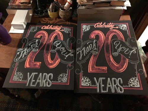 <p>One of our tenants has had her antique store in our little town for 20 years! I made a couple sandwich board signs for her store’s party as a “Thank you” for being such an amazing tenant. I also made a selection of French macarons in kumquat, raspberry, and strawberry flavors. Here’s to awesome tenants!!</p>