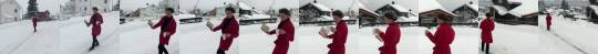 tessaviolet:  chronicintrovert:  batatonia:    #I feel like I’ve just been introduced to a major character in a Wes Anderson movie    there are so many important elements to this. the slow-mo. the sliding on snow in trainers?? the string classical music.