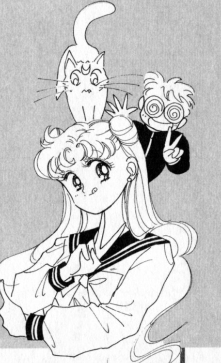 In the very first concepts for Sailor Moon, Luna was originally white (either that, or it’s Artemis, although this seems odd considering he’s Minako’s partner).