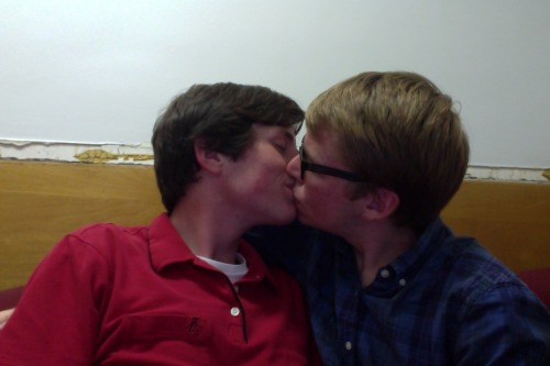 allthingsgayandcute: “ My boyfriend and me. Being cute and cuddly during our study hall :) ”