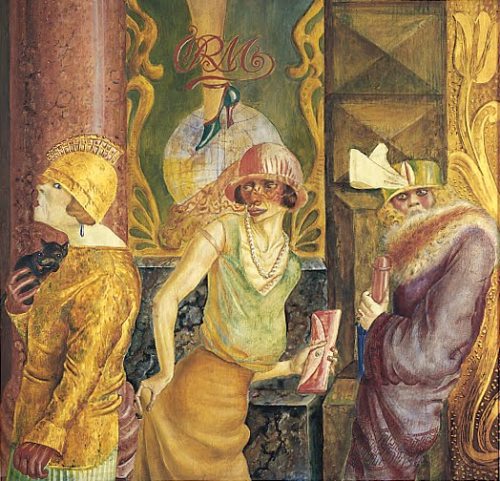 Ressam : Otto Dix (1891-1969)
Resmin Adi : Three Prostitutes on the Street (1925)
Nerede : Özel Koleksiyon
Boyutu : 95 cm x 100 cm
Bu resim Alman dışavurumcu Dix'in renkleri yumuşak, kontrası diğerlerine göre pek az olan nadir resimlerden biri. Daha çok bir afiş gibi görünüyor, yumuşak tonda bir dışavurum stiline az rastlanır, o yüzden bu resmi çok seviyorum. Resmin adı; sokakta 3 fahişe olarak biliniyor. Aslında sadece 2 kadın fahişe, gece müşteri arayan, sokakta aranan kadınlar. Diğeri ise yaşlıca, sokaktan geçmekte. Diğer iki kadını görünce burnunu havaya dikmiş, pek bi emin kendinden, bir an önce kocasına evine gitmek ister bir hali var. Belli ki diğerlerini küçümsüyor. Belki de sırf bu tavrı yüzünden o da damgayı yemiş resmin adında! Fahişe olan 2 kadından biri biraz özlemle bakmış, diğeri biraz hayretle.  Otto Dix gerçekten ilgisini çekmeyen, nadide olmayan karakterlerin resmini yapmazdı biliyoruz. O ahlak ve ahlaksızlığa olan tavırları burada bir arada sorgulamış. 12 Haziran&lsquo;da Otto Dix'in hayatını, avukat Dr.Fritz Glaser portresi eşliğinde anlatmıştım. 30 Ağustos'ta ise gazeteci Sylvia'nın portresini anlatmıştım, hikayesi pek bir güzeldi. Hatırlamak isterseniz tarih linklerine tıklayın.