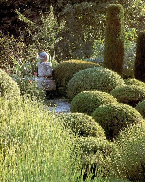 La Louve (The She-Wolf): The private garden of the late French garden designer Nicole de Vesian in Bonnier, Provence, France designed in the 1980’s and 90’s. She is known for clipped forms and contrasting naturalistic plants as well as a subtle grey...