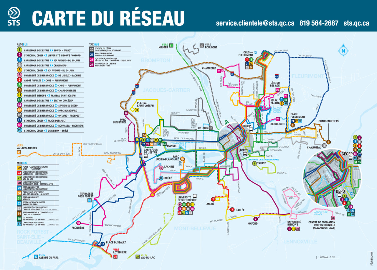 Official Map Bus Routes of Sherbrooke, Quebec,...  Transit Maps