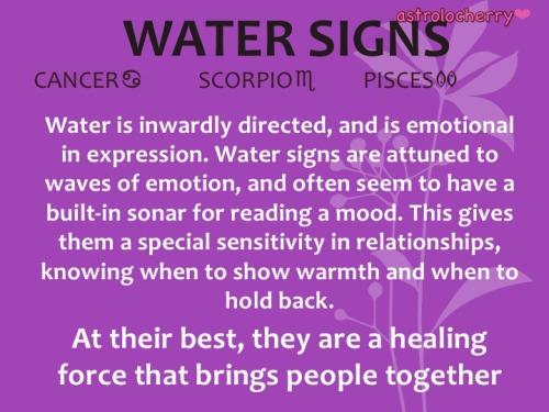 characterics of the astrology water signs