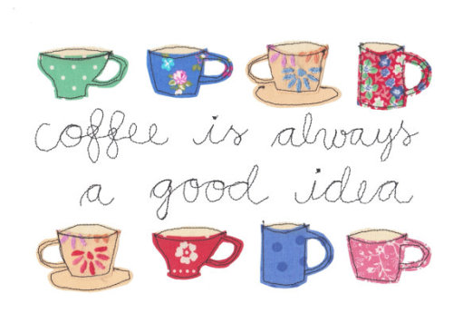 (via coffee is always a good idea art print by syko on Etsy)