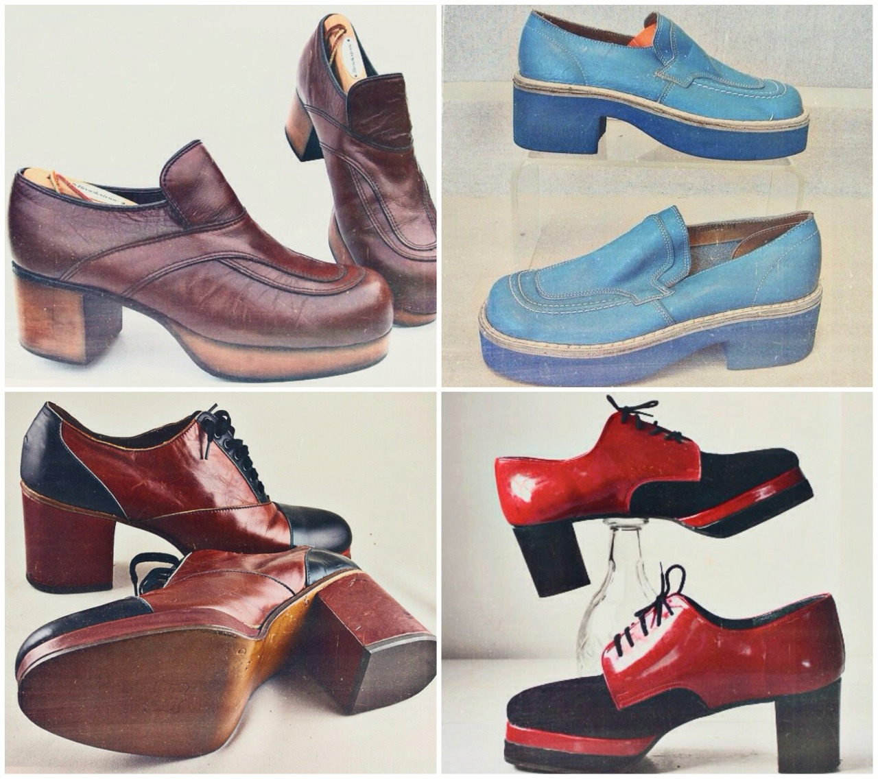 vintage 1970's mens platform shoes