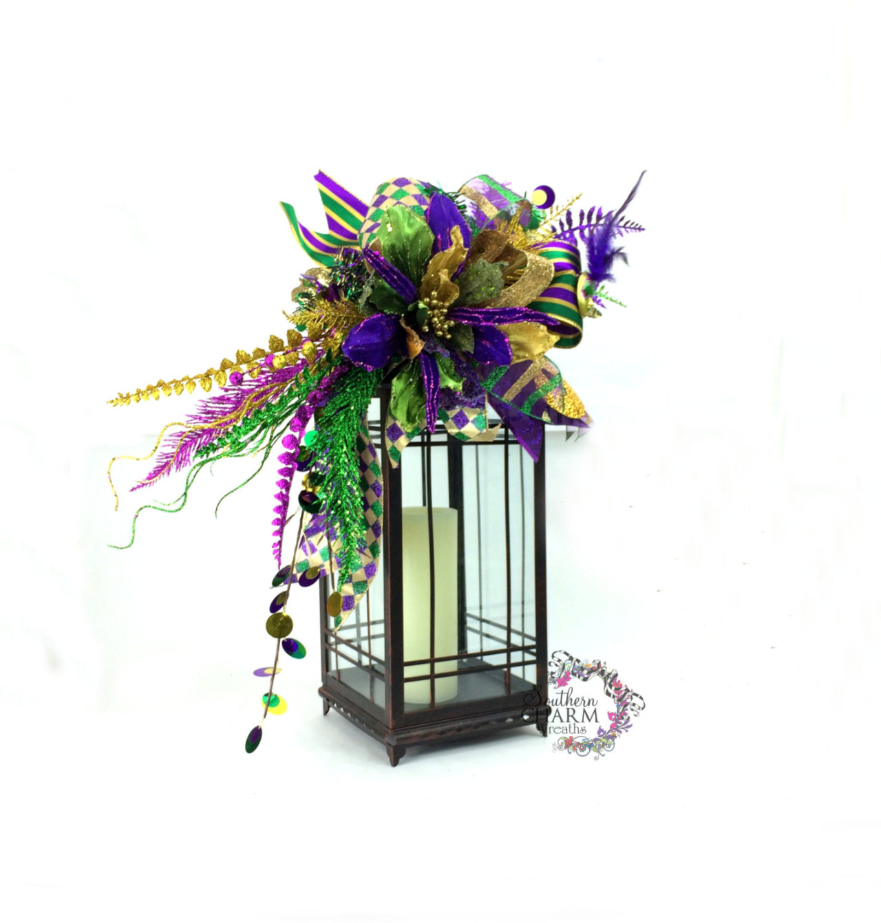 Southern Charm Wreaths Fat Tuesday Lantern Swag Fat Tuesday