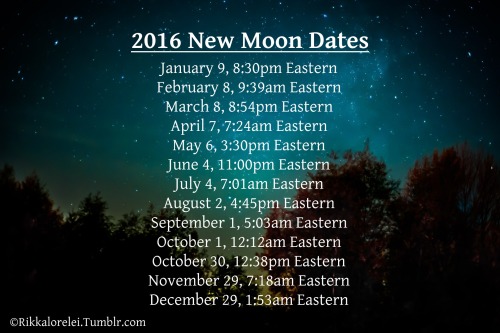 rikkalorelei:2016 Full Moon DatesJanuary 23, 8:46pm Eastern –...