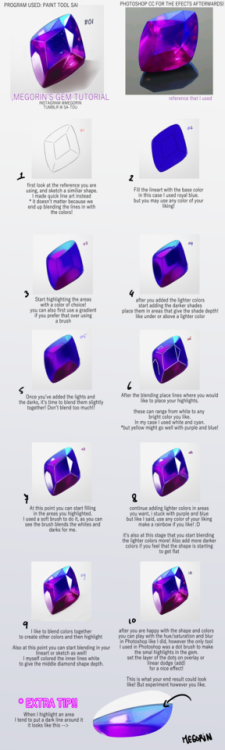 sa-tou:as requested a tutorial on how I draw gems!