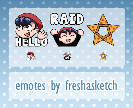 some emotes I made for people on twitter :)