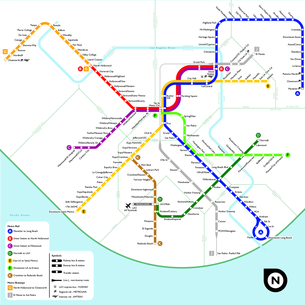 Los Angeles Metro Map