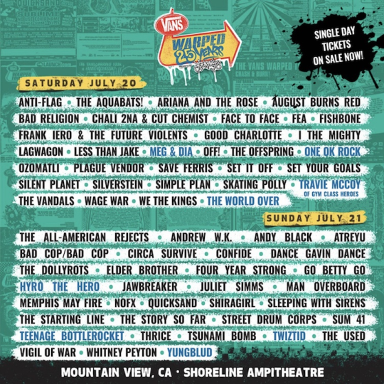 vans warped tour 25th anniversary tickets