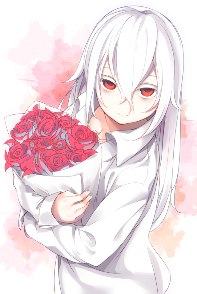 Girl with a bouquet of roses: anime drawing [by... (09 Jul 2017)｜Random