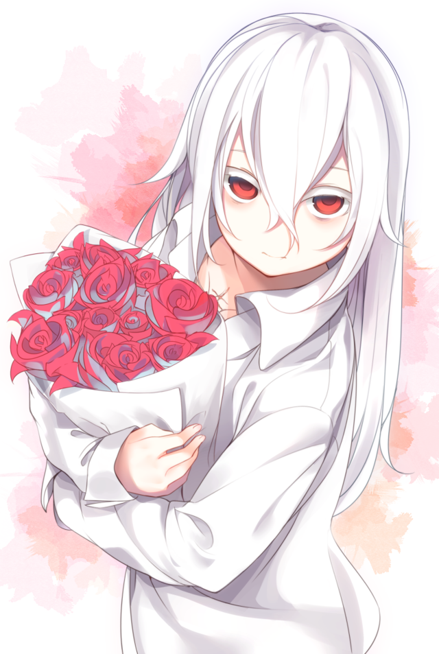 Girl with a bouquet of roses: anime drawing [by... (09 Jul 2017)ï½œRandom