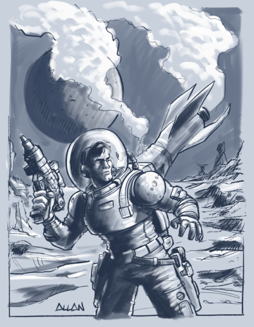 Quick study of a little sci-fi crash-landing scene. ...