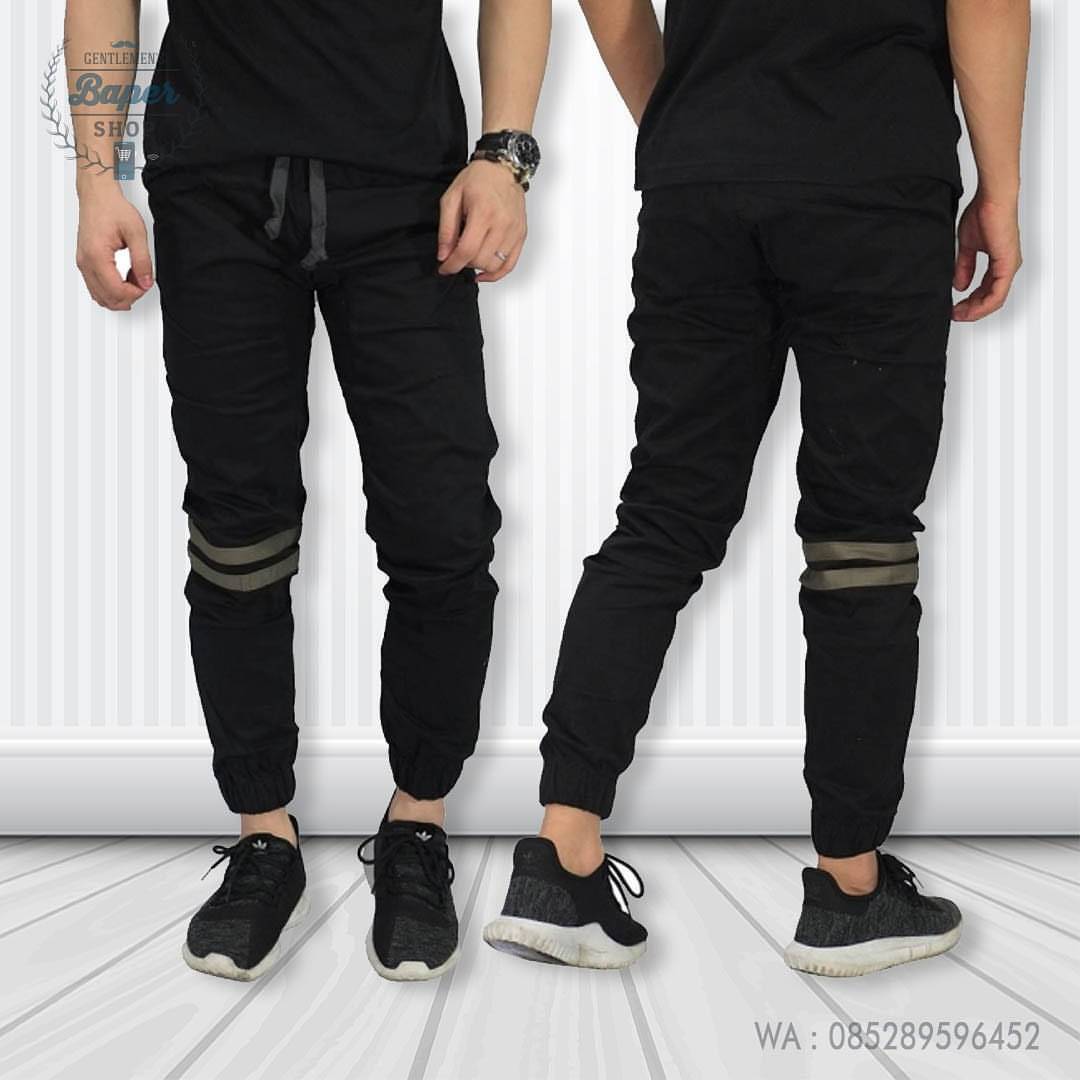 BAPER SHOP    Celana  Jogger  Chino Double Stripe 