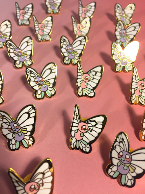 retrogamingblog:Butterfree Pins made by pollywogpins