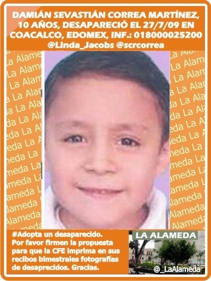 laalameda:#Tebuscamos Damián Sevastián Correa Martínez, 10...