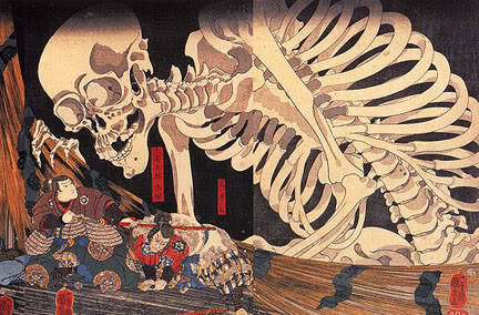 mythsarecool:
“ A Gashadokuro is a japanese zombie that appears as a skeleton that is fifteen times larger than the average human. They are created when you bring together a lot of bones of people who have died of starvation.
They roam after...