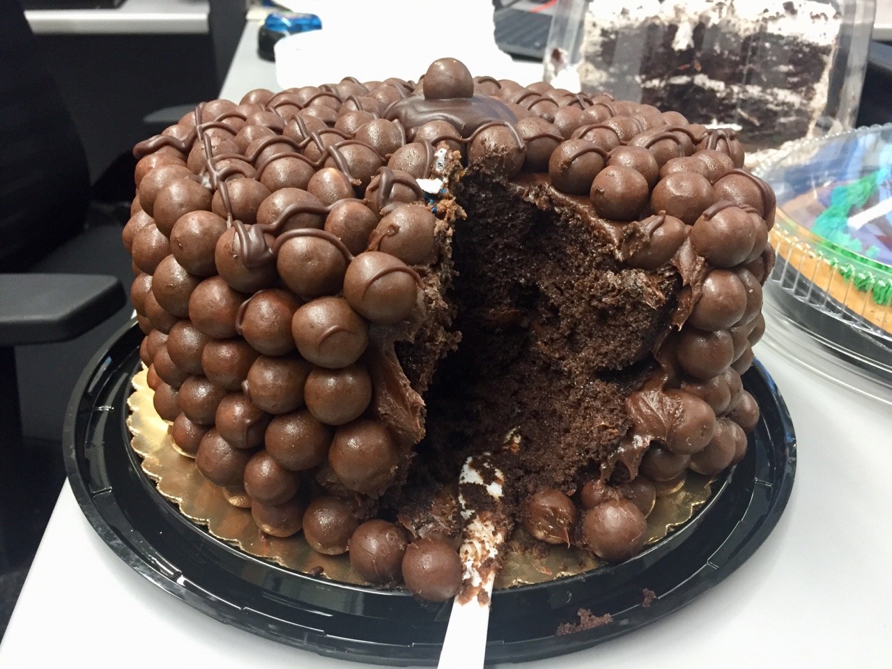 Food Porn â€” Chocolate Covered Malt-Ball Cake #FoodPorn ðŸ˜® ðŸ‘€ ðŸŽ‚