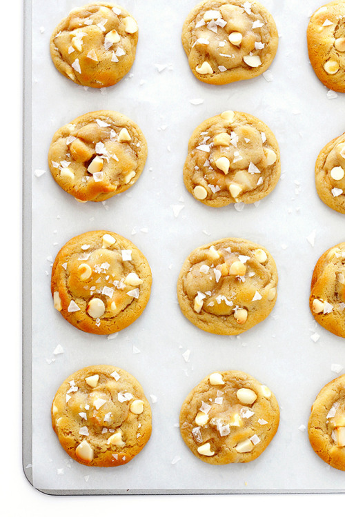 sexy-desserts:Salted White Chocolate Macadamia Nut Cookies