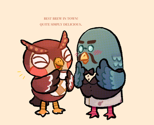 blathers enjoys brewsterâ€™s... - JEBBY