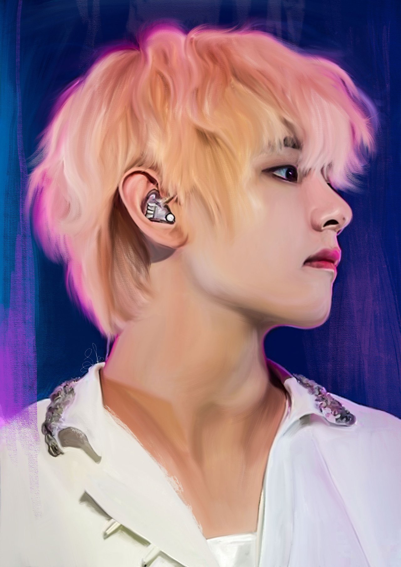 Bts Fanarts Painting Of Taehyung From Bts