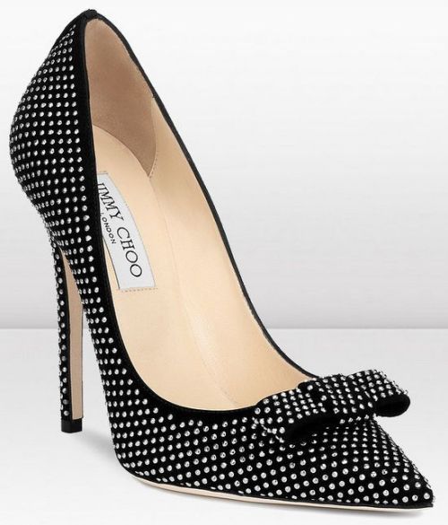 black studded high heels
